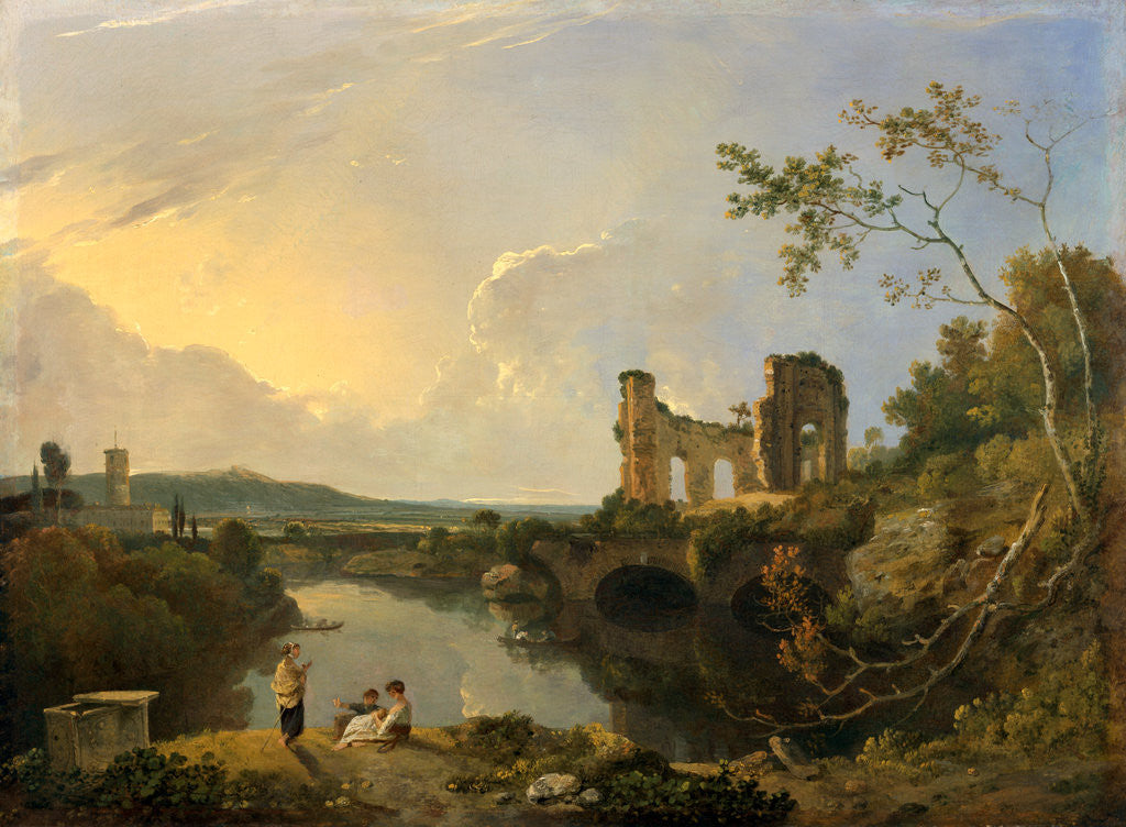 Detail of Italian Landscape (Morning) by Richard Wilson