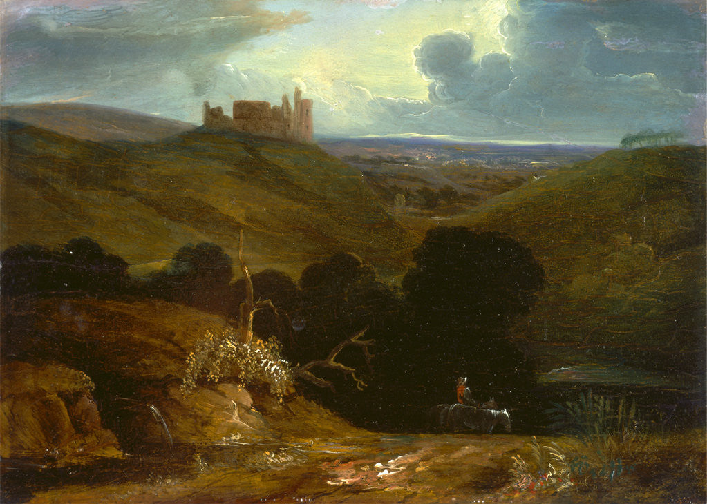 Detail of Landscape with a Castle by John Martin