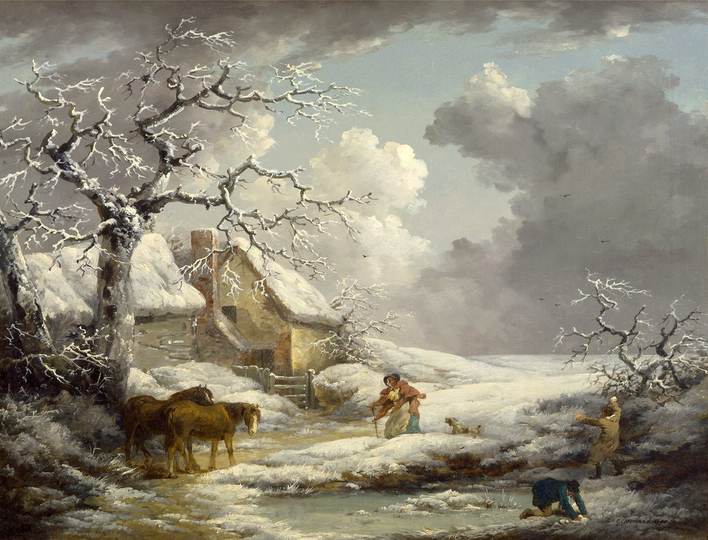 Detail of Winter Landscape by George Morland