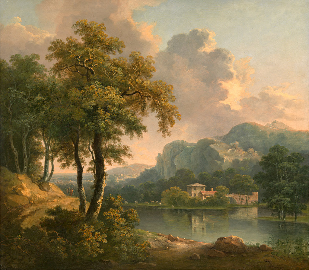 Detail of Wooded Hilly Landscape by Abraham Pether