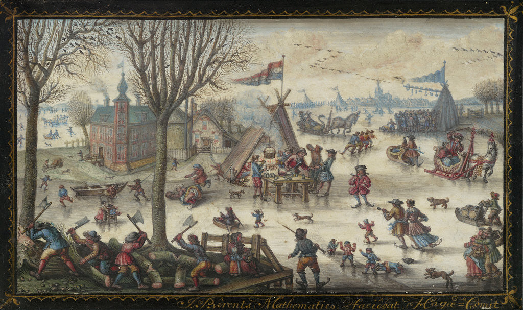 Detail of Winter Landscape with Figures by Jan Berents