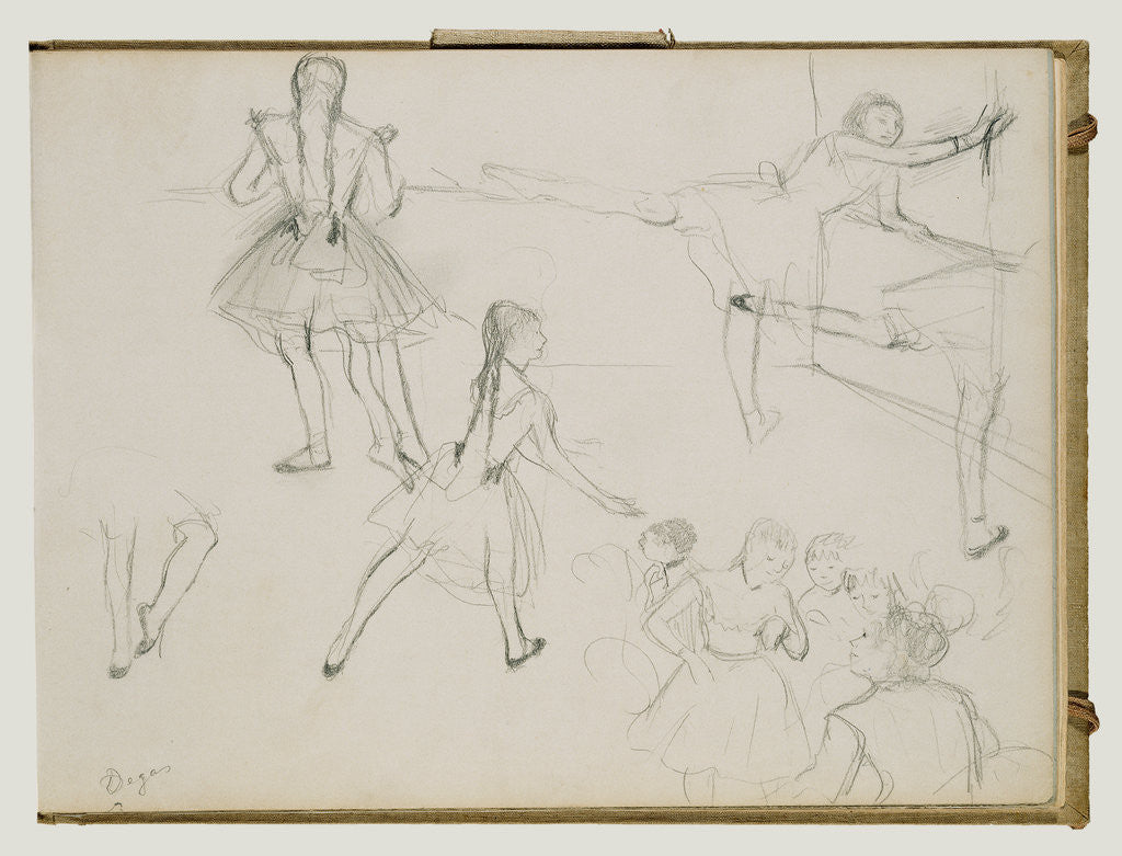 Detail of Ballet Dancers Rehearsing by Edgar Degas