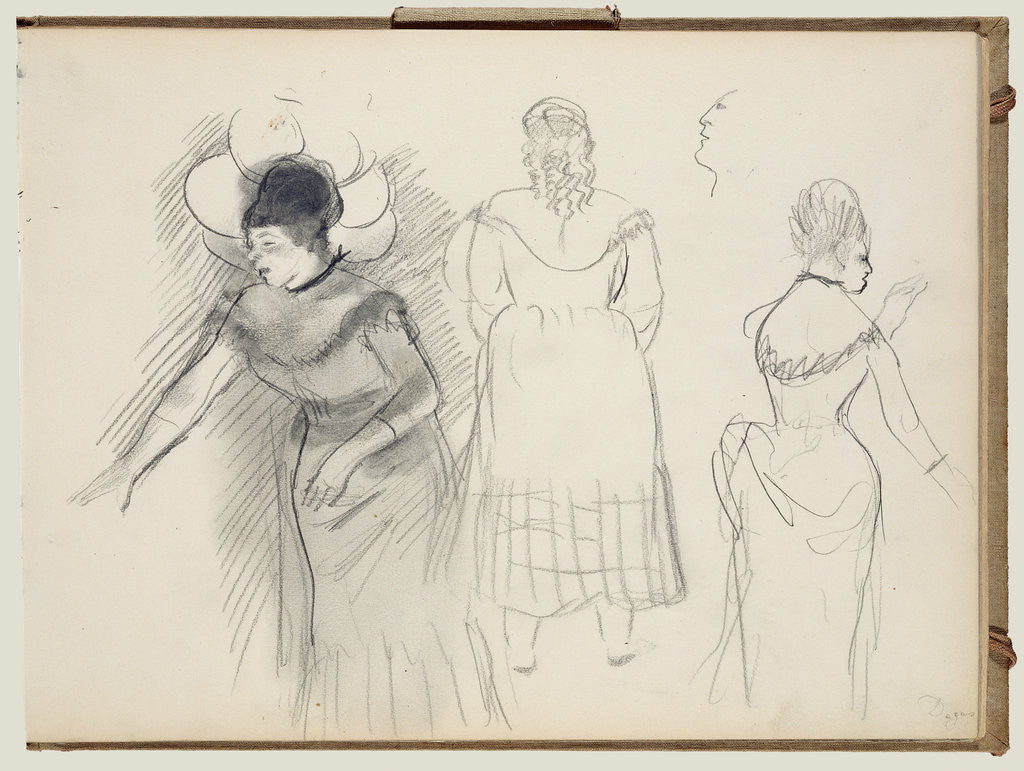 Detail of Sketches of Café Singers by Edgar Degas