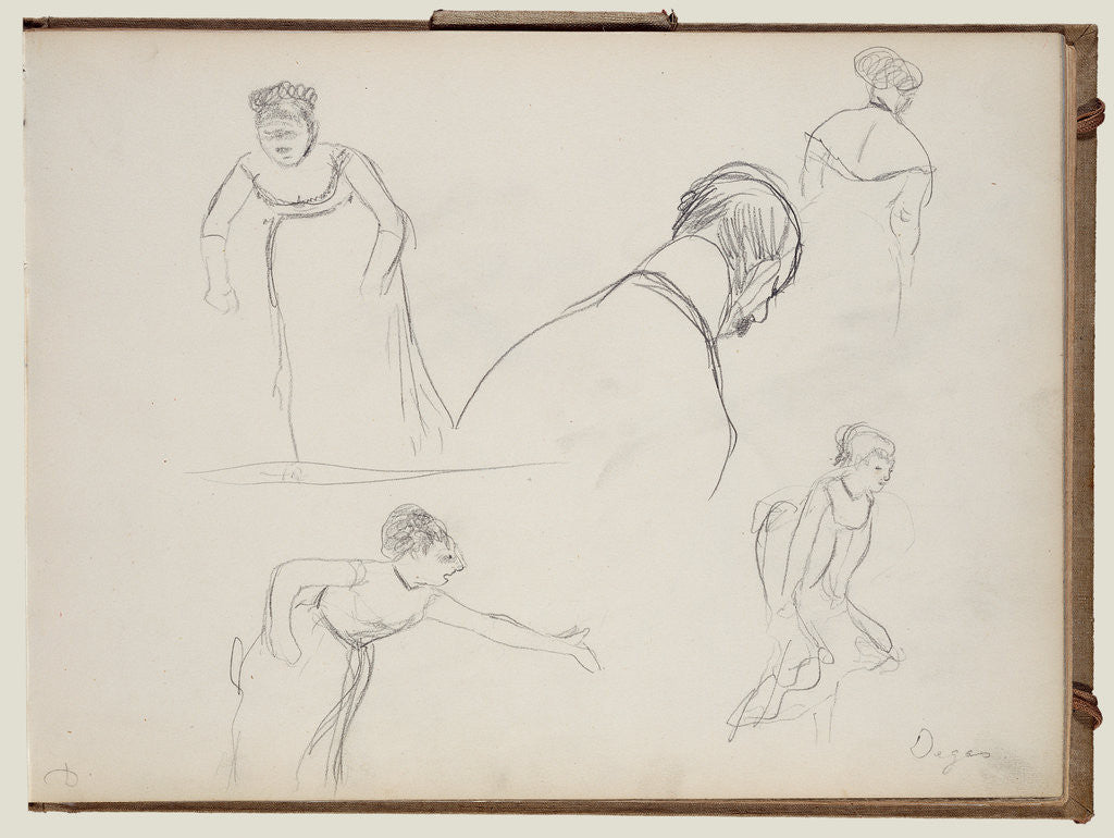 Detail of Five Rapid Sketches by Edgar Degas