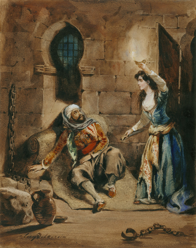 Detail of Episode from The Corsair by Lord Byron by Eugène Delacroix