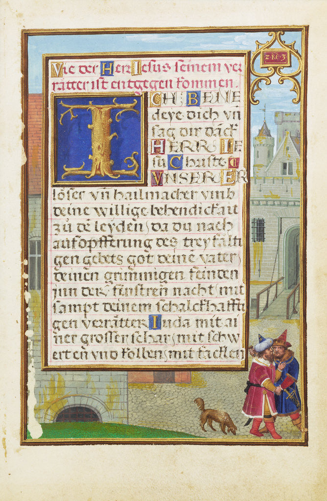 Detail of Border with Joab Stabbing Abner by Simon Bening