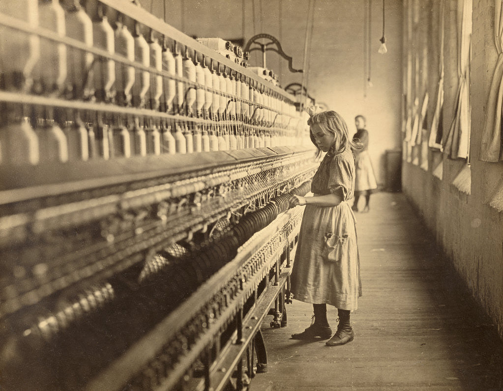 Detail of Sadie Pfeiffer, Spinner in Cotton Mill, North Carolina by Lewis W. Hine