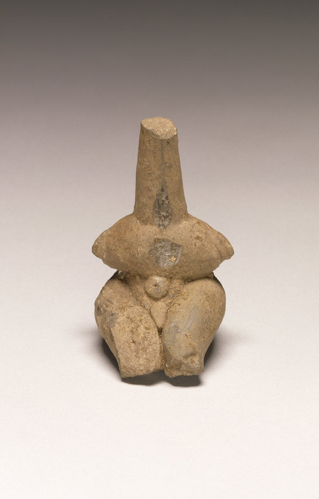 Detail of Fragmentary Neolithic seated hermaphrodite figurine by Anonymous