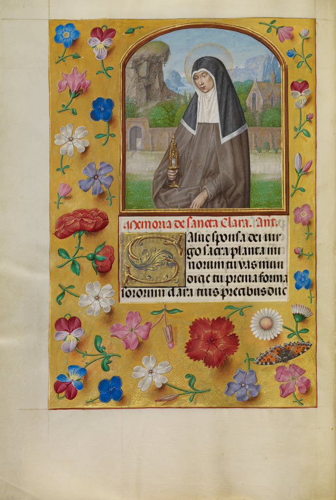 Detail of Saint Clara with a Monstrance by Workshop of Master of the First Prayer Book of Maximilian