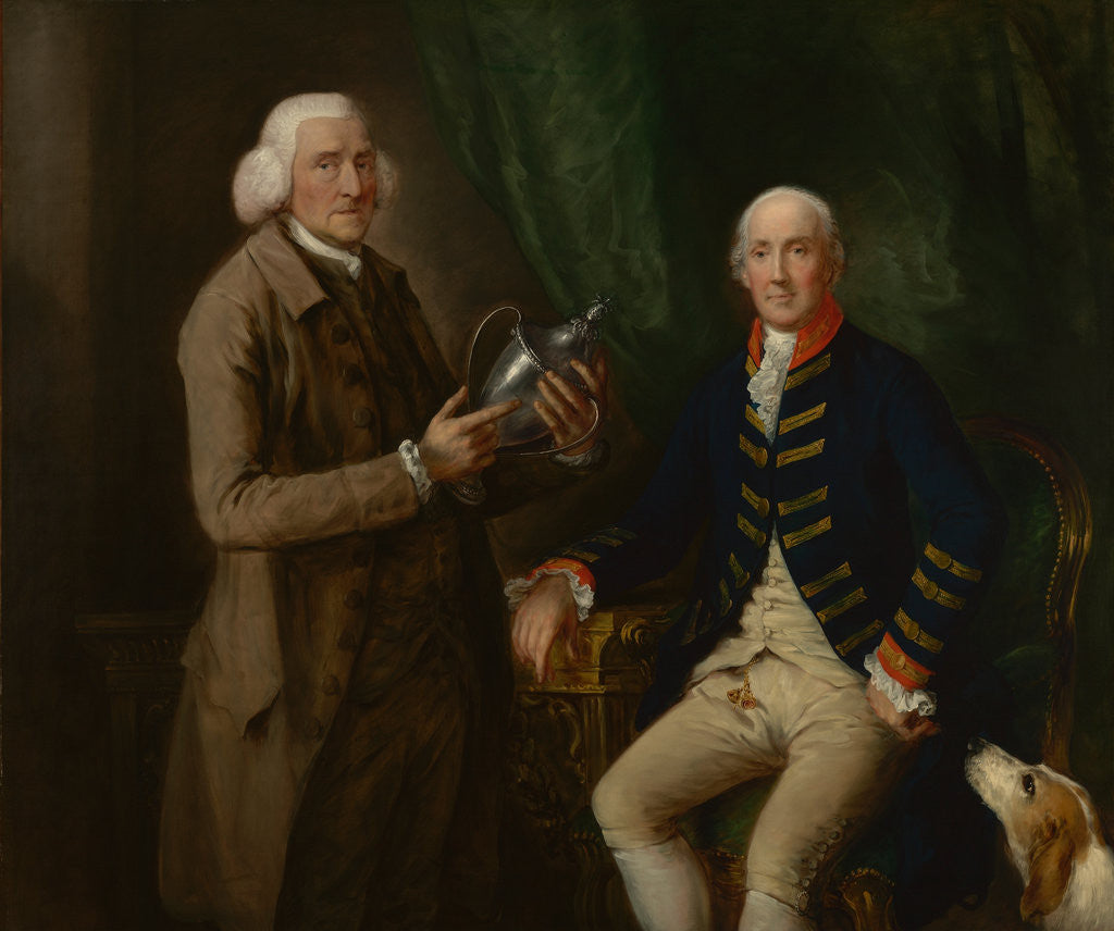 Detail of Portrait of William Anne Hollis, 4th Earl of Essex, Presenting a Cup to Thomas Clutterbuck of Watford by Thomas Gainsborough