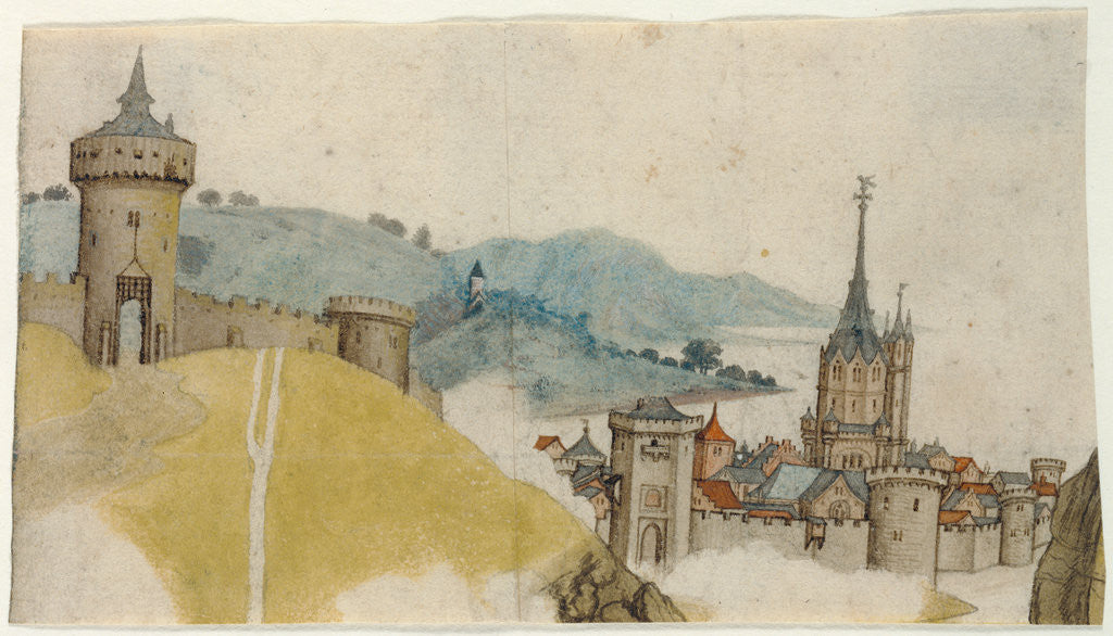 Detail of View of a Walled City in a River Landscape by Workshop of Master LCz