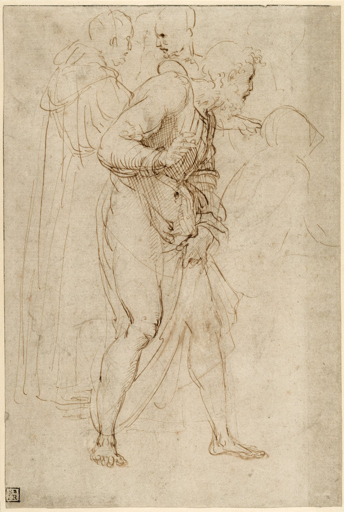 Detail of Studies for the Disputa (recto), Studies for the Disputa (verso) by Raphael