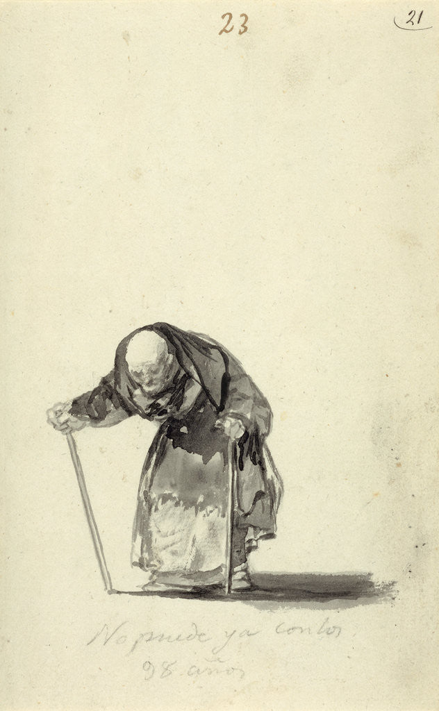 Detail of He Can No Longer at the Age of Ninety-Eight by Francisco José de Goya y Lucientes