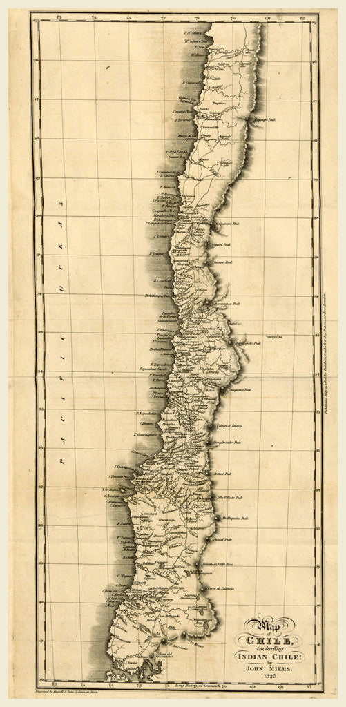 Detail of Map of Chile 1825 by Anonymous