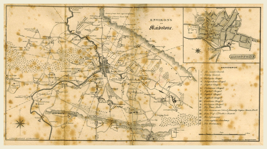 Detail of Map of Maidstone and its environs by Anonymous