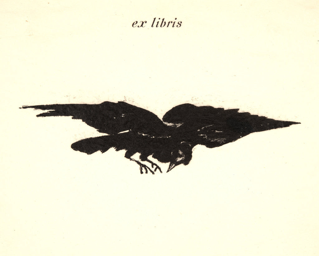 Detail of The Raven (Le corbeau): Flying Raven (ex libris), 1875 by Édouard Manet