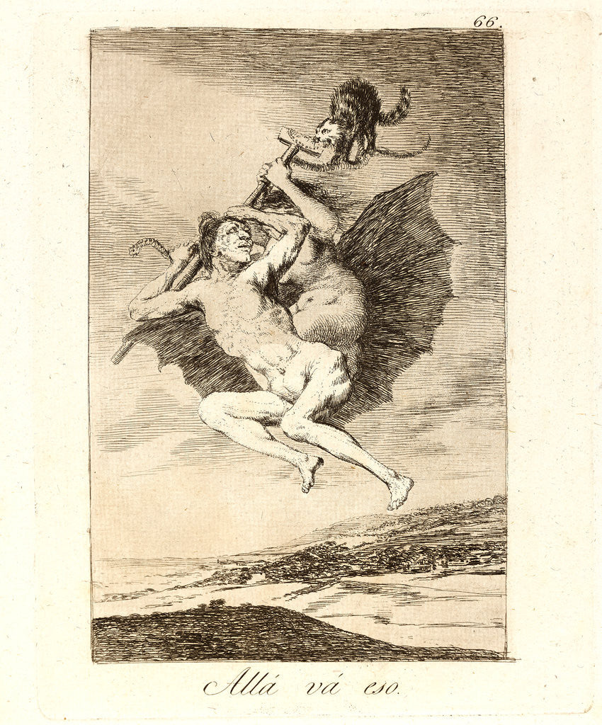 Detail of Allá vá eso. (There it goes.), 1796-1797 by Francisco de Goya