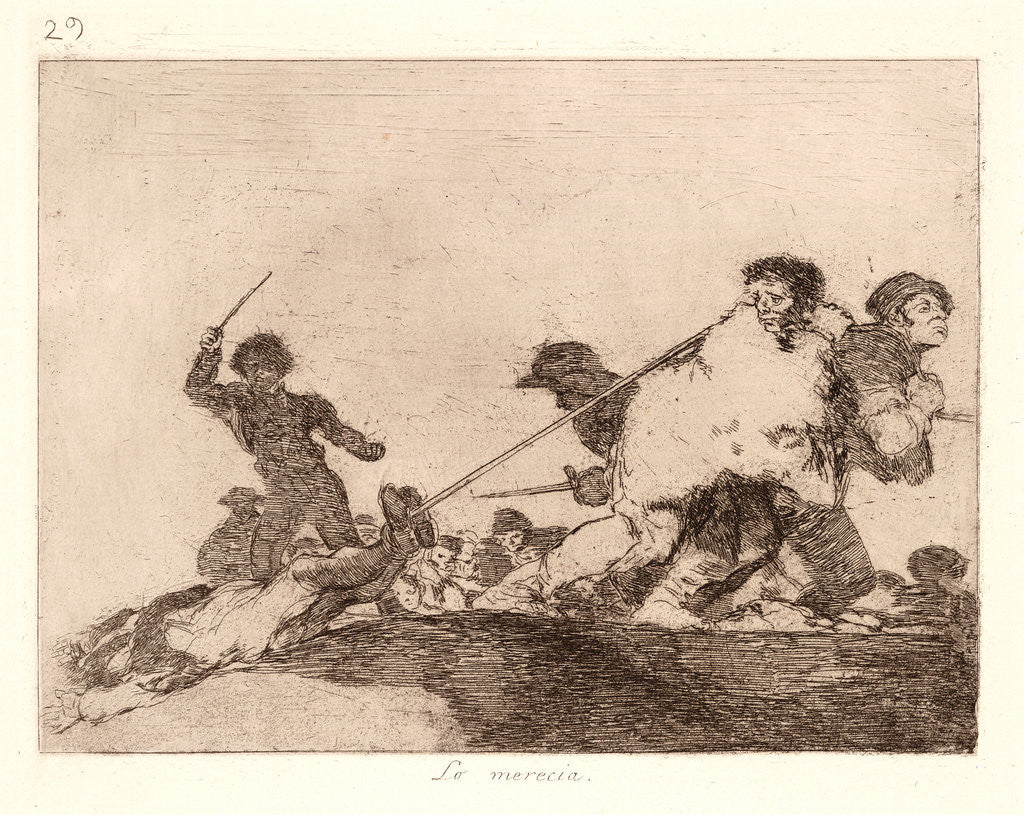 Detail of He Deserved It (Lo Merecia), 1810- 1815 by Francisco de Goya