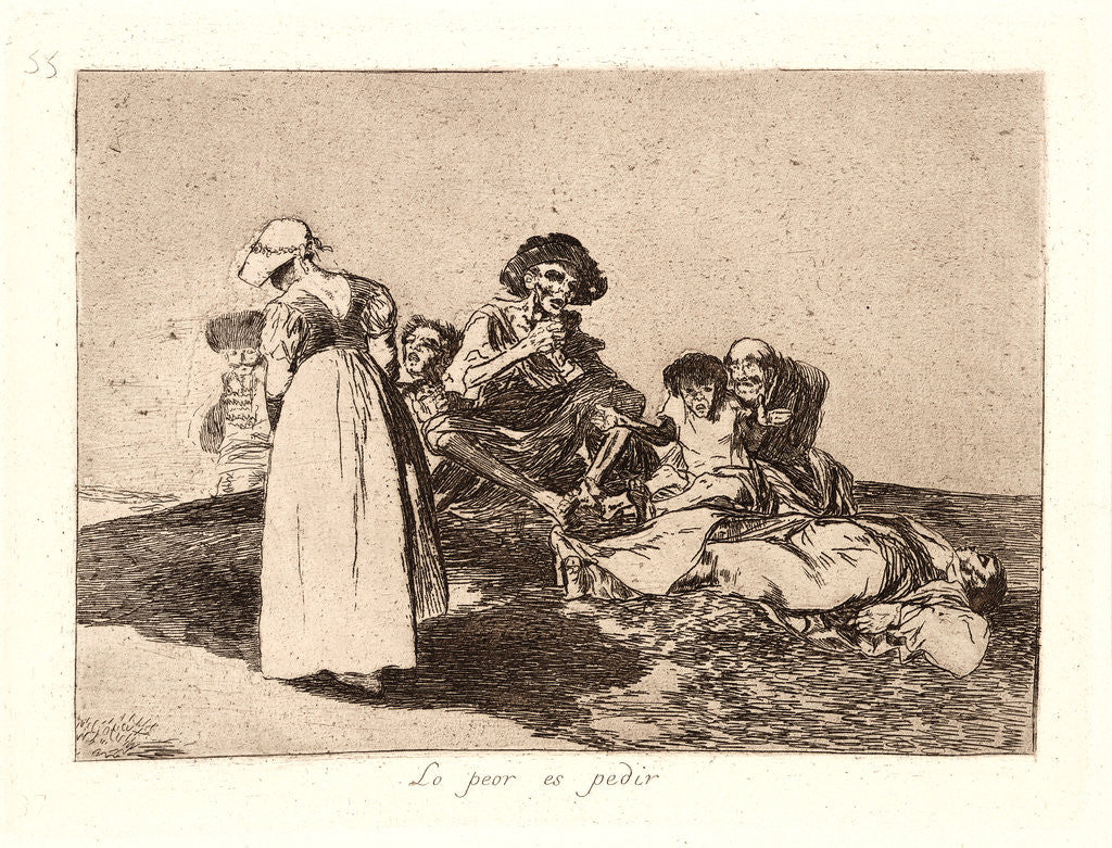 Detail of The Worst Is to Beg (Lo Peor Es Pedir) by Francisco de Goya