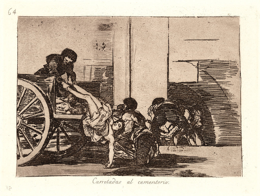 Detail of Cartloads to the Cemetery (Carretadas al Cemeterio) by Francisco de Goya