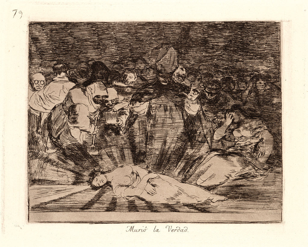 Detail of Truth Has Died (Murió la Verdad) by Francisco de Goya