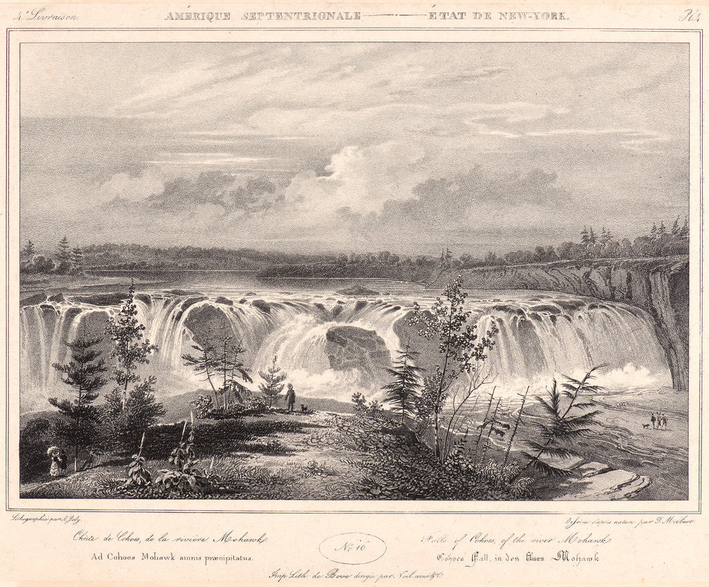 Detail of Falls of the Cohoes, Mohawk River, ca. 1830-1840 by A. Joly