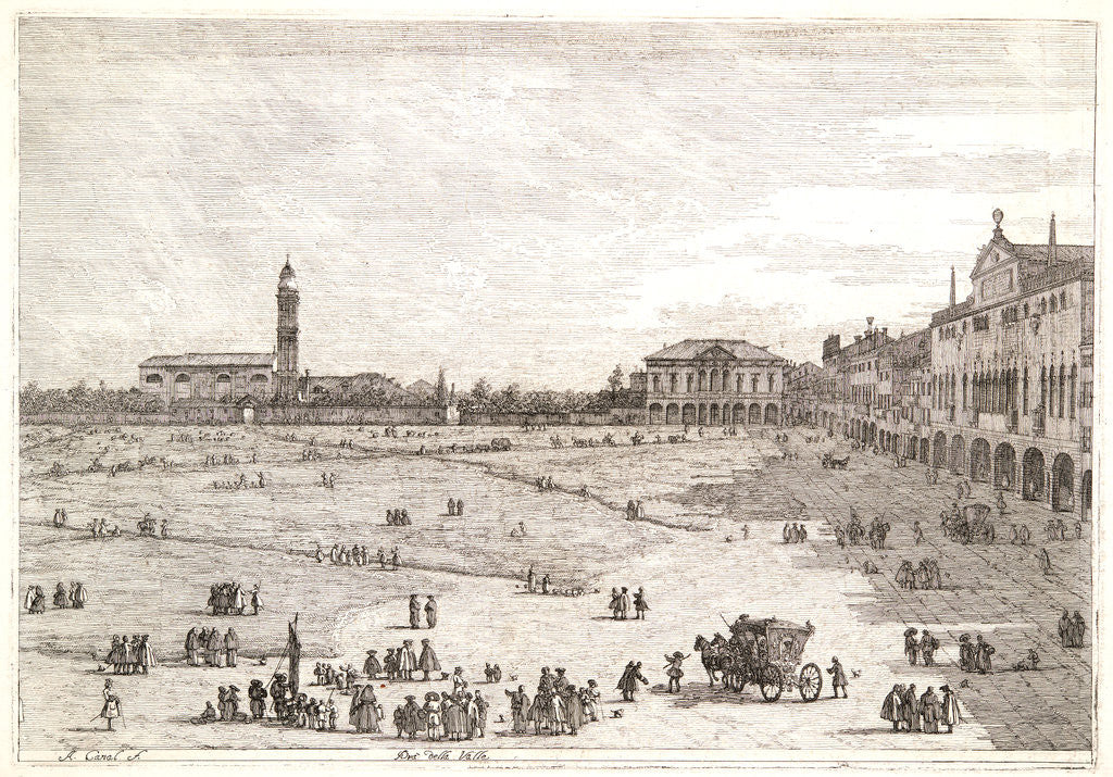 Detail of Padua, Prà Della Valle (Prà Della Valle à Padoue), 18th century. First state. by Canaletto