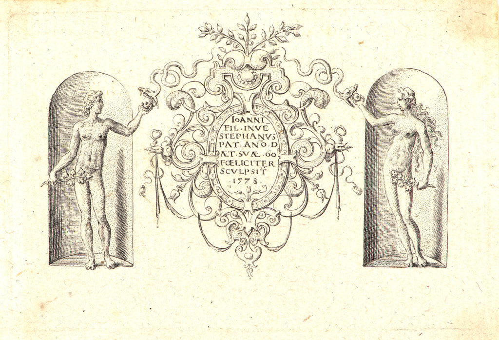 Detail of Several Gods of Classical Antiquity (Plusieurs Divinités de l'Antiquiteé Paienne), 1578 by Etienne Delaune