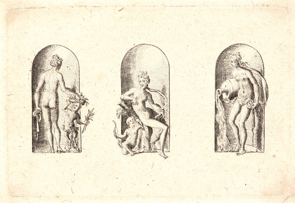 Detail of Several Gods of Classical Antiquity (Plusieurs Divinités de l'Antiquiteé Paienne), plate 5, 1578 by Etienne Delaune