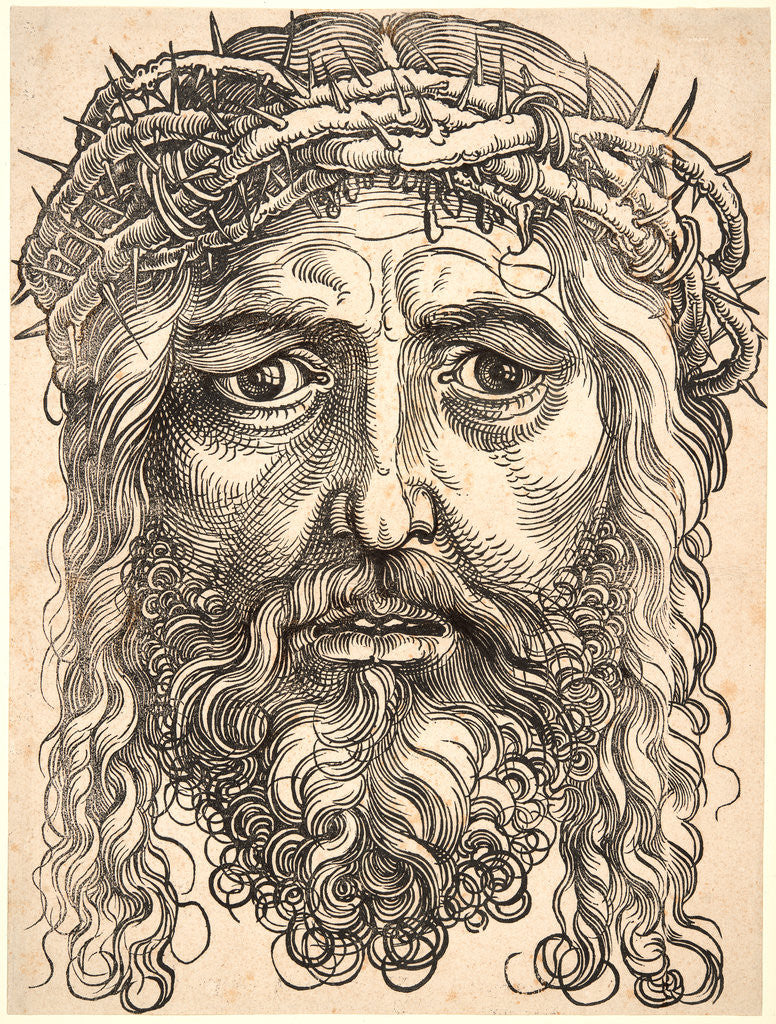 Detail of The Head of Christ Crowned with Thorns, ca. 1520-1530 by Hans Sebald Beham