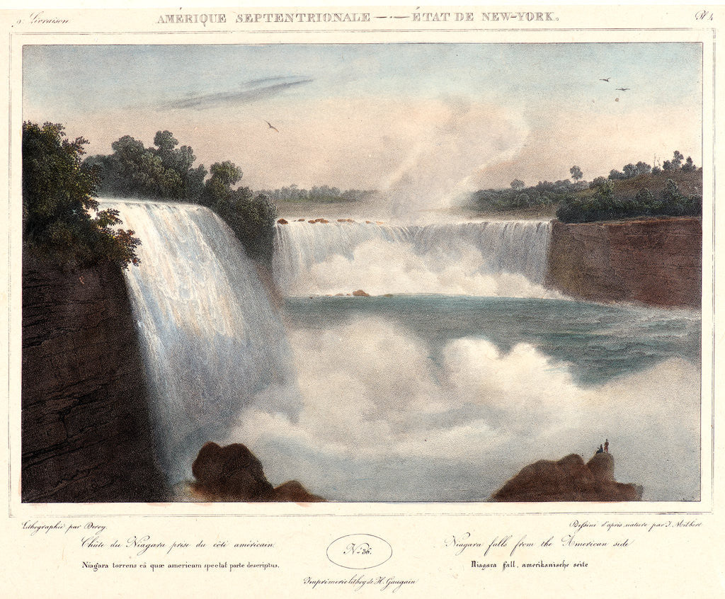 Detail of Niagara Falls from the American Side, 1827-1828 by Isidore-Laurent Deroy