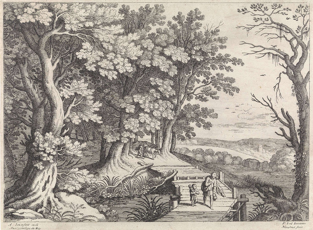 Detail of Landscape with Abraham and Isaac, Willem van Nieulandt (II), Antoine Bonenfant by Willem van Nieulandt II and Antoine Bonenfant