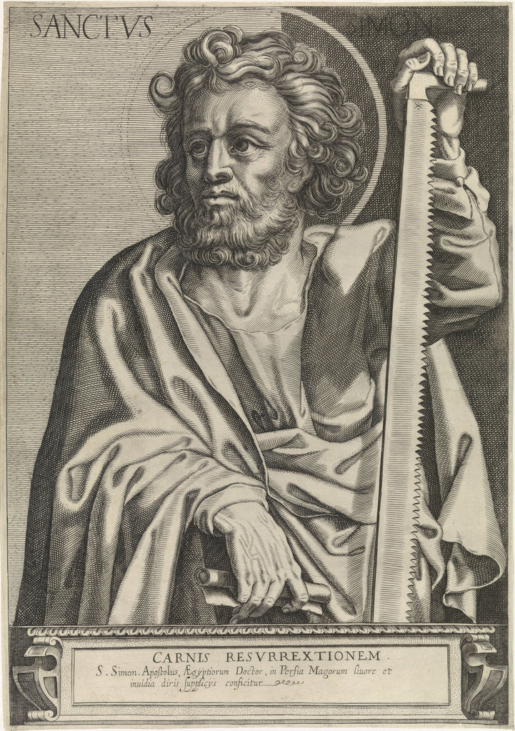 Detail of Apostle Simon by Egbert van Panderen