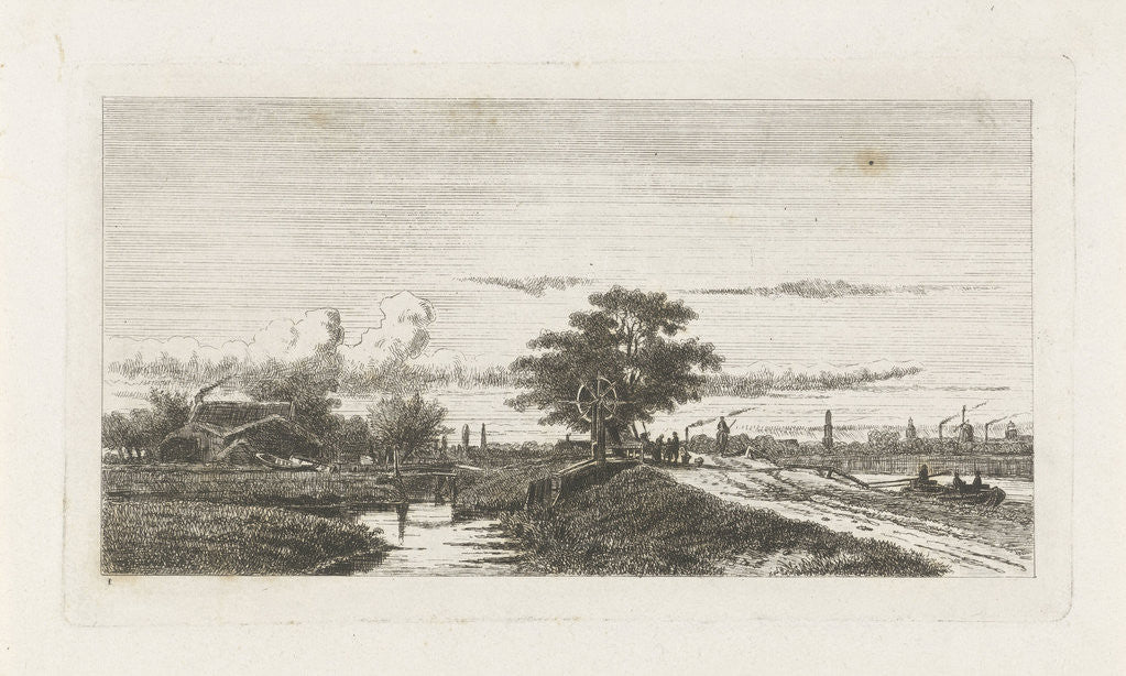 Detail of Landscape with ditches by Jan van Lokhorst