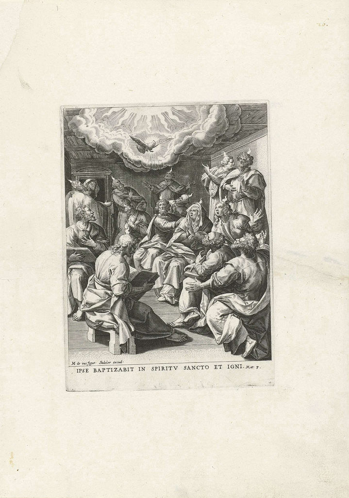 Detail of Outpouring of the Holy Spirit by Johann Sadeler I