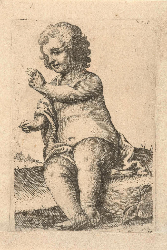 Detail of Half Naked Child in a landscape by Frederik de Wit