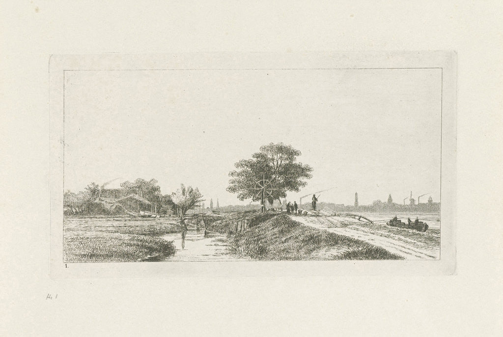 Detail of Landscape with ditches by Jan van Lokhorst