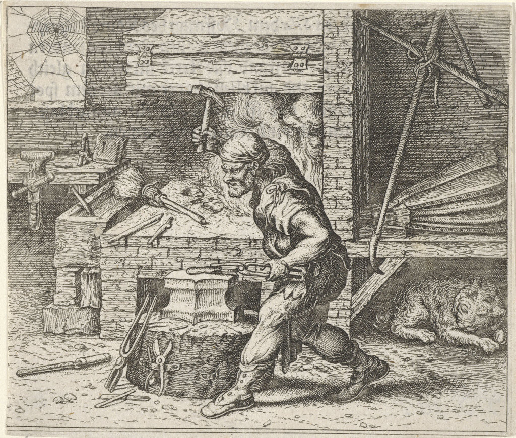 Detail of Fable of the blacksmith and the dog by Marcus Gheeraerts I