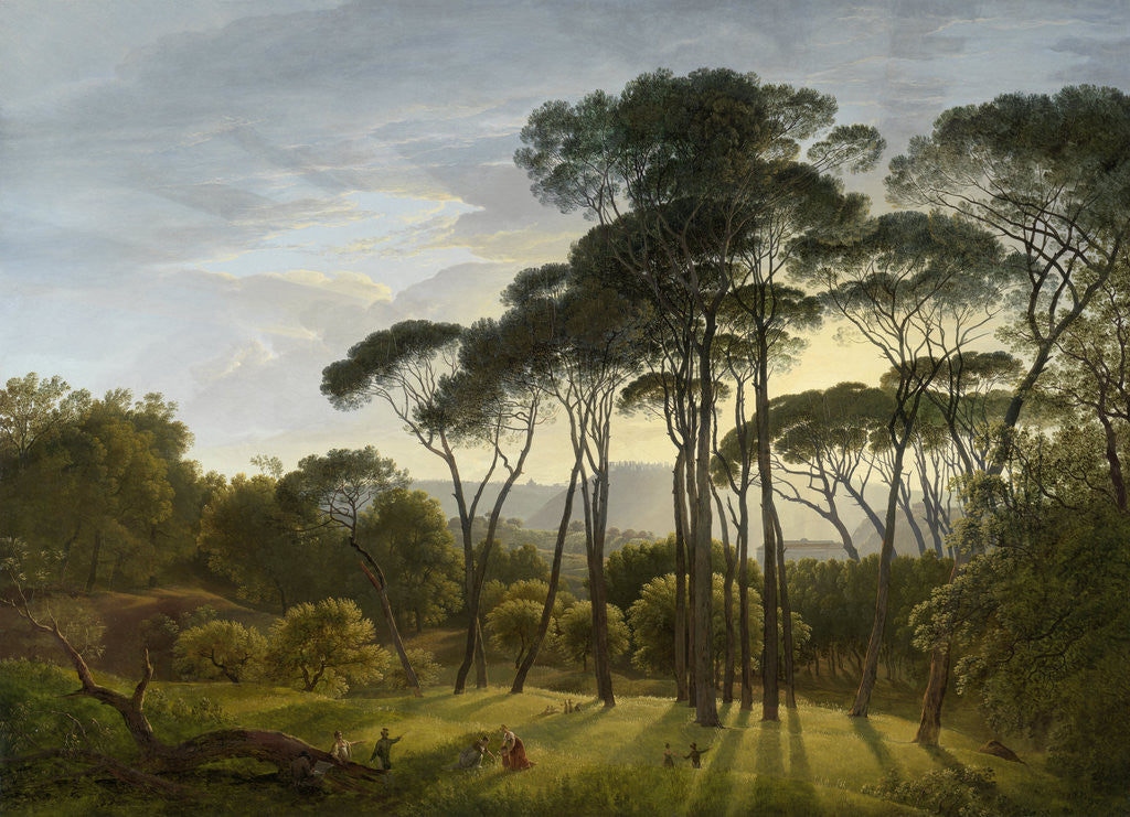 Detail of Italian Landscape with Umbrella Pines by Hendrik Voogd