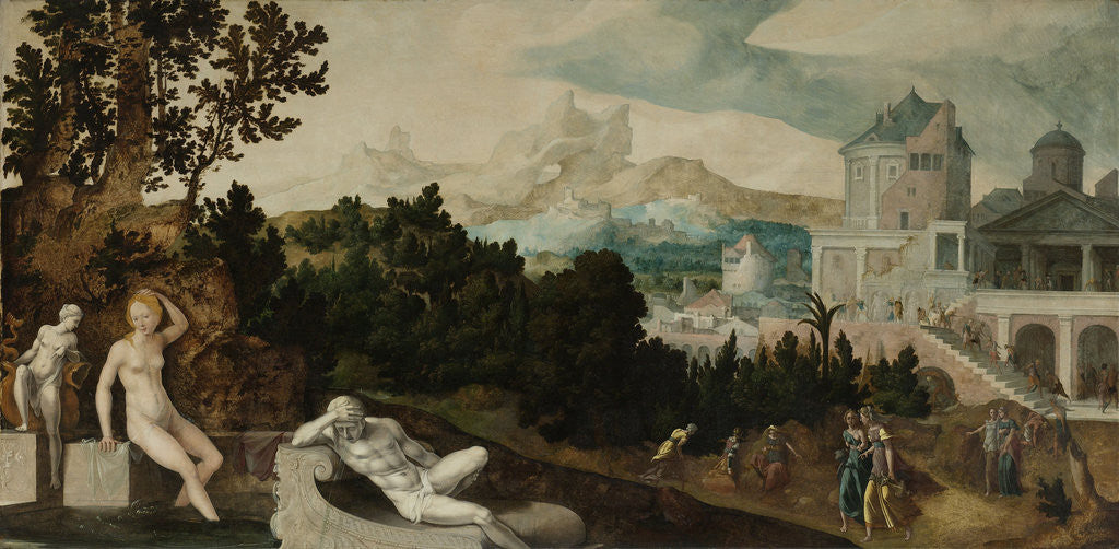 Detail of Landscape with Bathsheba by Jan van Scorel