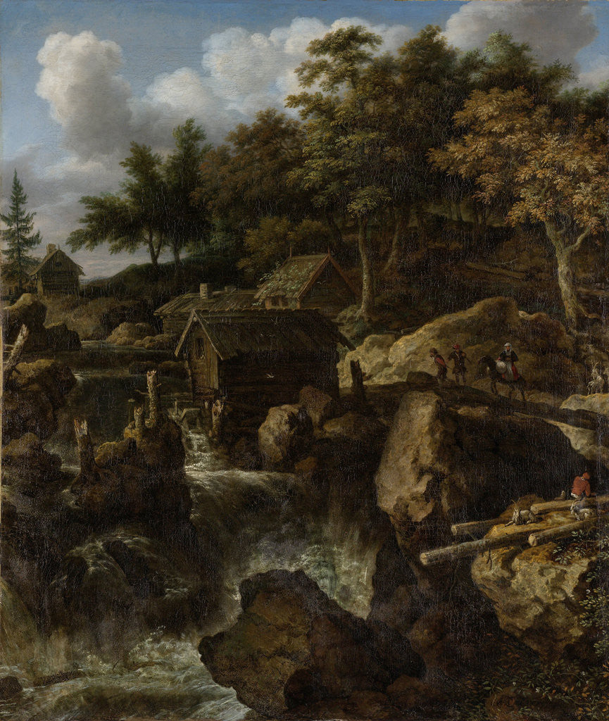 Detail of Landscape in Sweden with Waterfall by Allaert van Everdingen