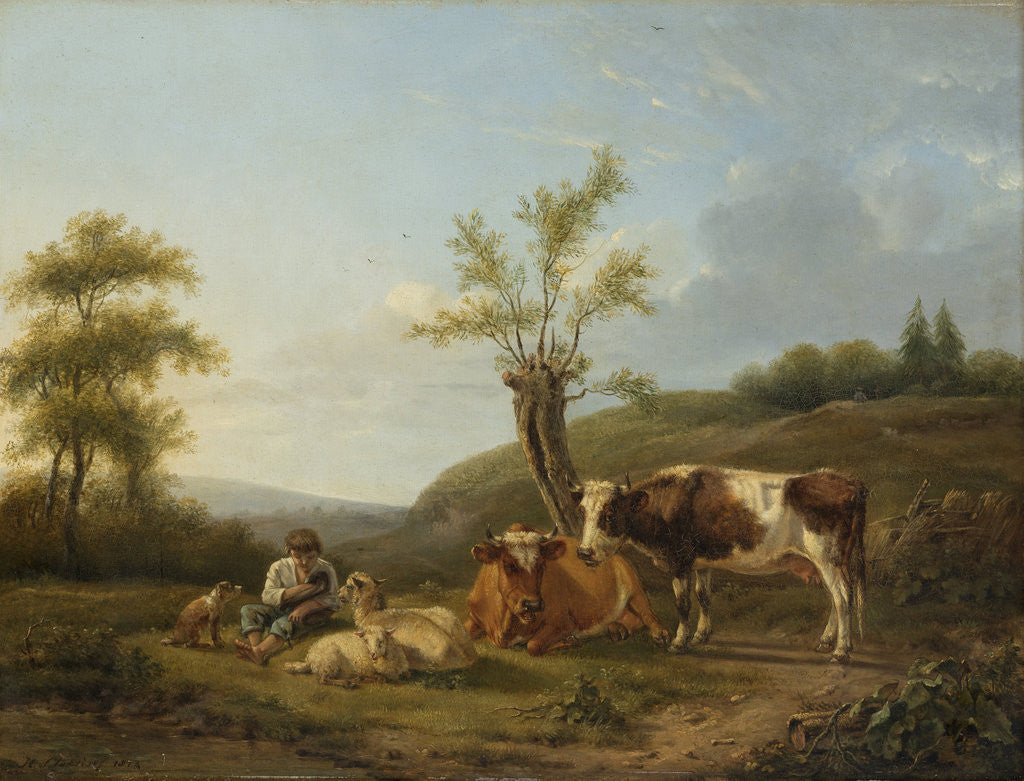 Detail of Landscape with Cattle near Darthuizen by Hendrik Stokvisch