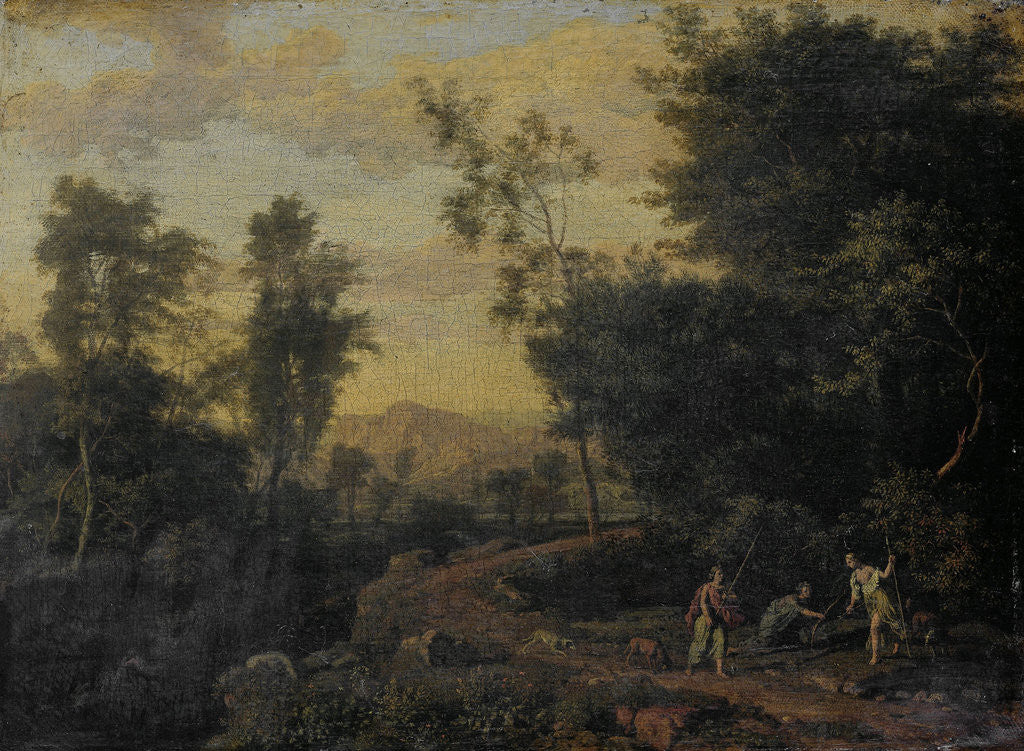 Detail of Landscape with Diana Hunting by Abraham Genoels