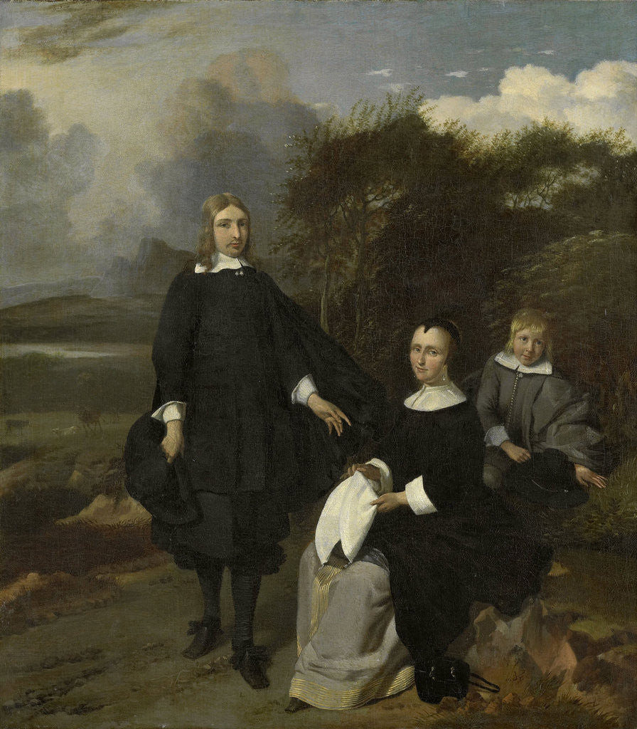 Detail of Family Group in a Landscape by Barend Graat