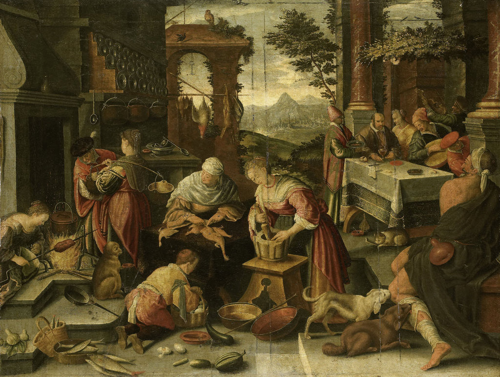 Detail of The Rich Man and Poor Lazarus by Jacopo Bassano