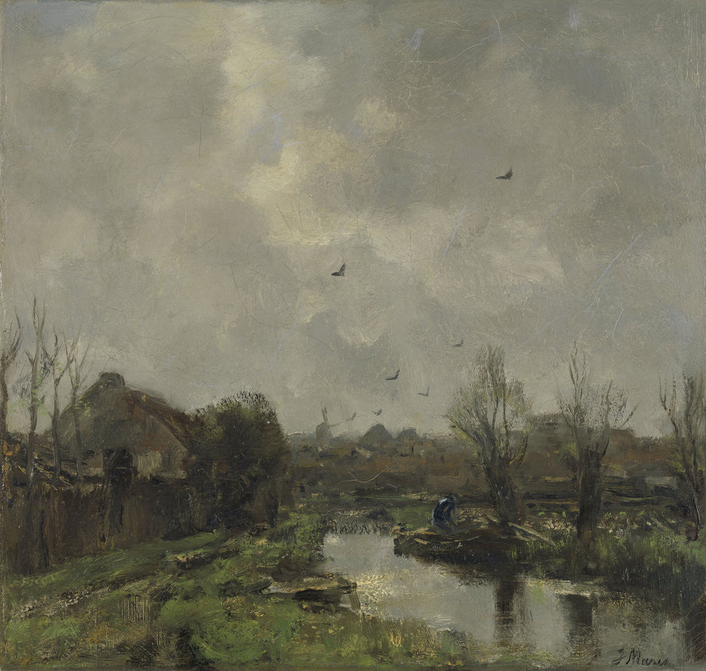 Detail of Landscape near the Hague, The Netherlands by Jacob Maris