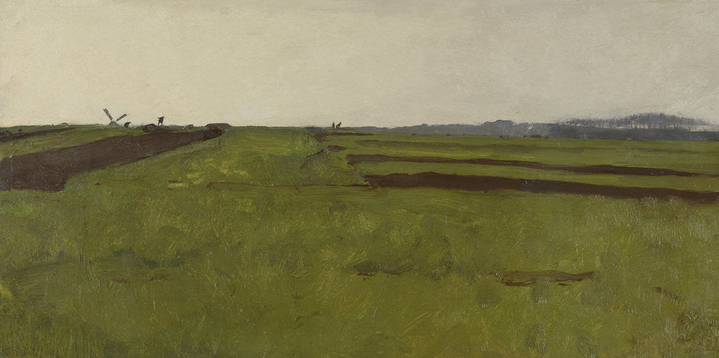 Detail of Landscape with fields by Willem Witsen