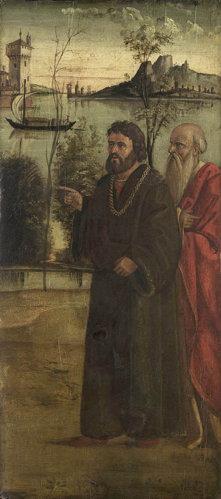 Detail of Two Men in a Landscape by Anonymous