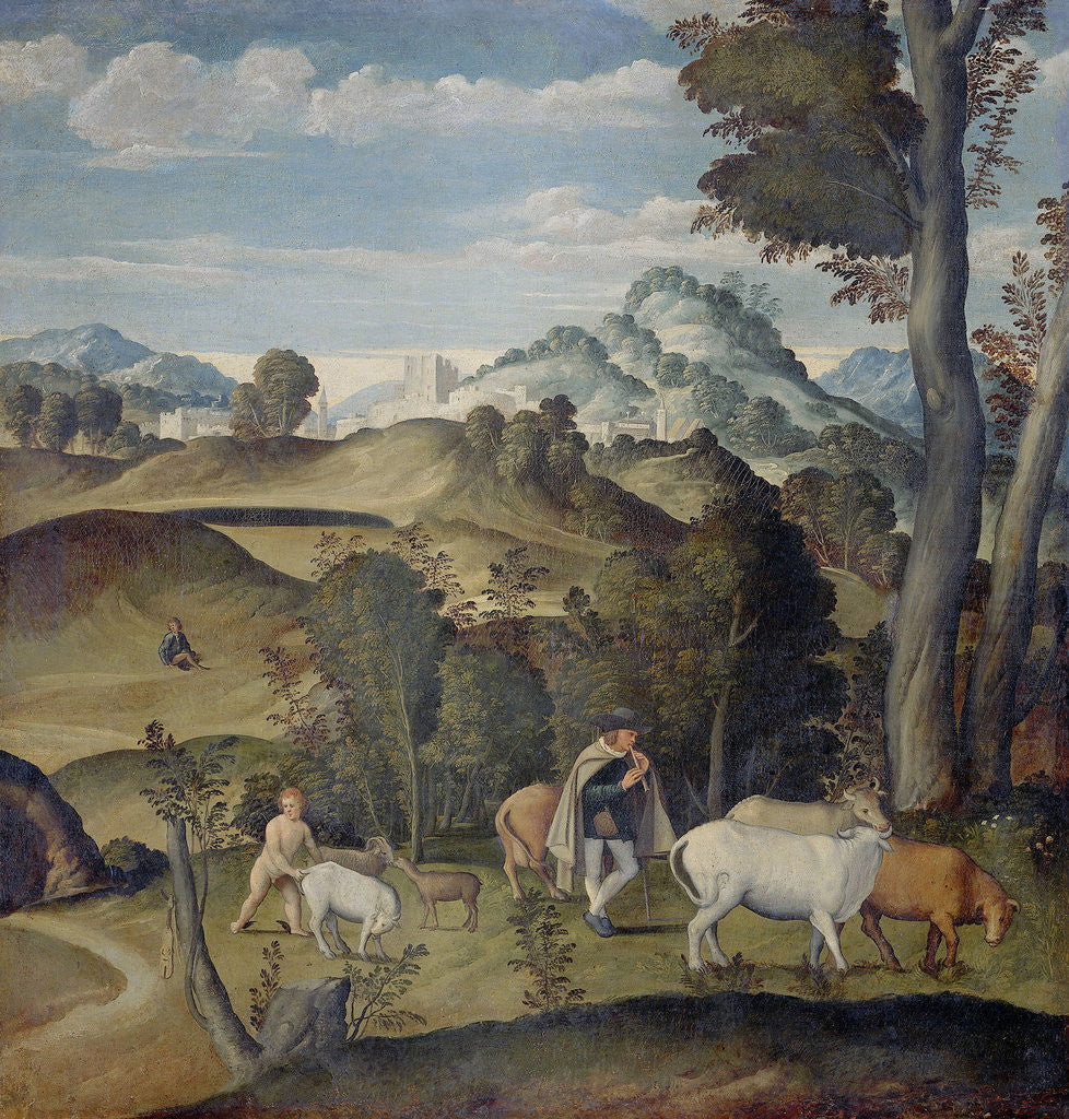 Detail of Young Mercury Stealing Cattle from Apollo's Herd by Girolamo da Santa Croce