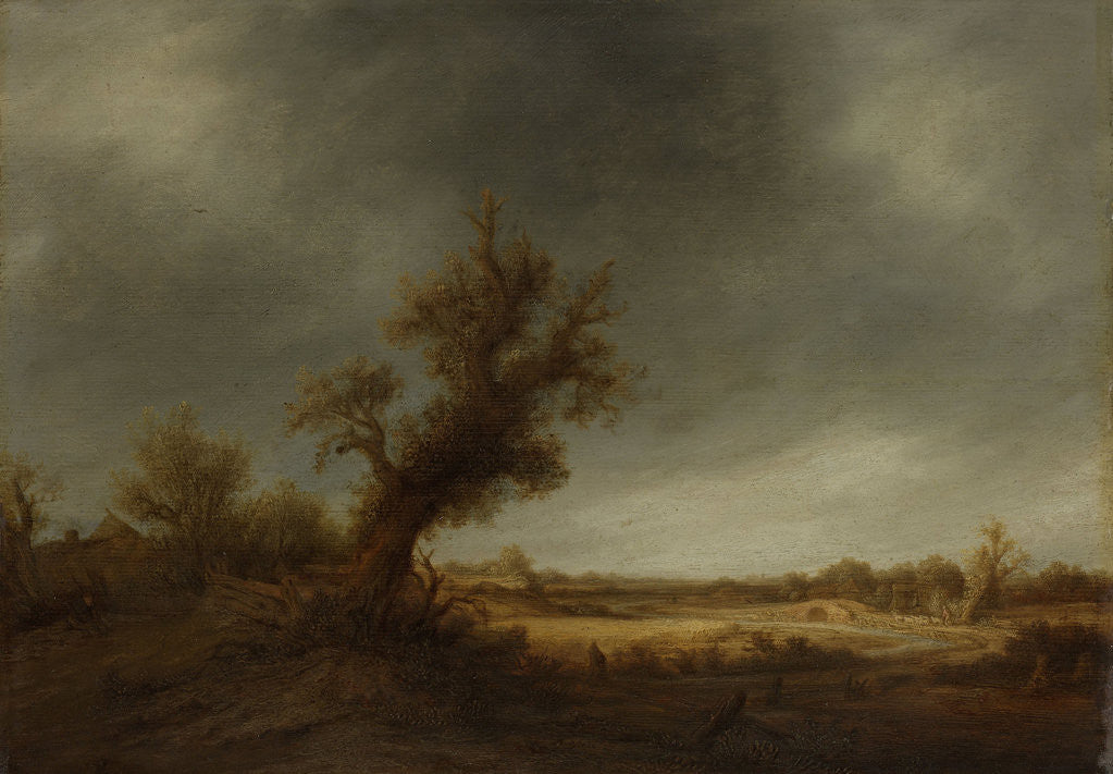 Detail of Landscape with an old oak by Adriaen van Ostade